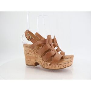Born Bernese Womens Sandal Size 10 Brown Leather Wedge Heel Open Toe Retro Caged